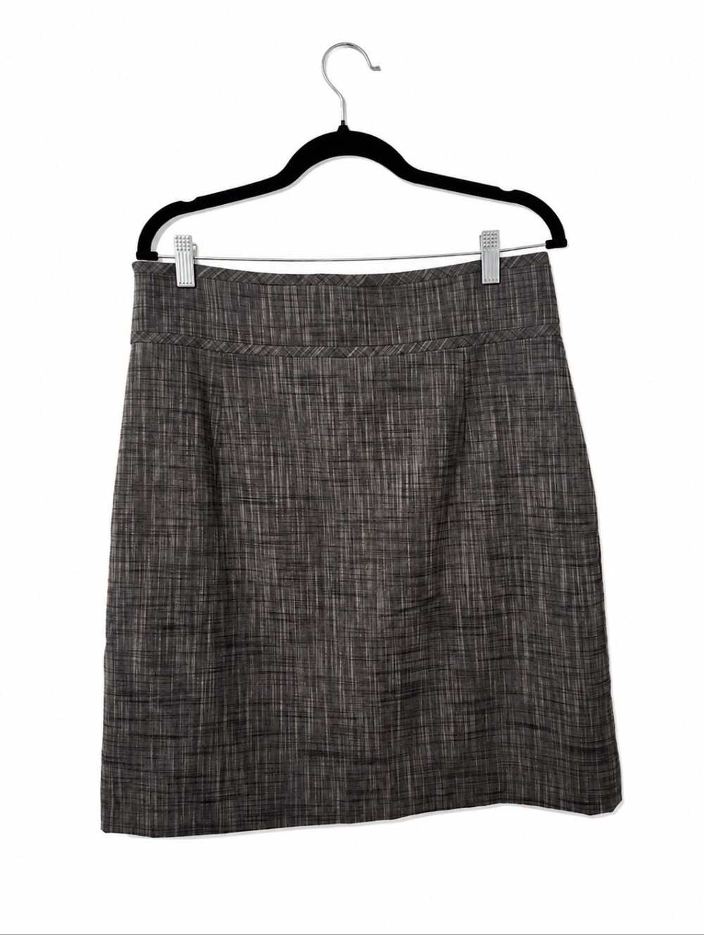 Ann Taylor LOFT Gray Plaid Pencil Skirt Career Office Stretch Women's Size 18